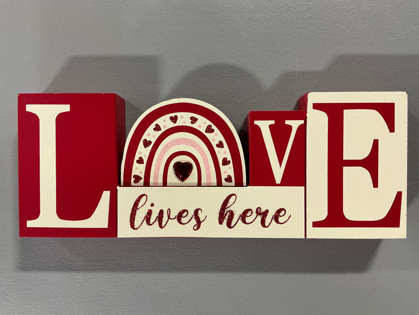 Glitzhome® 11.75" Valentine's Wooden LOVE Table Décor