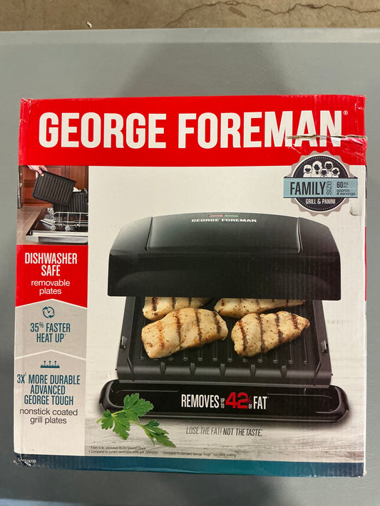 George Foreman Removable Plate Electric Indoor Grill - Open Box