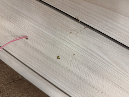 5 drawer dresser - Handles are installed in the drawers to prevent loss