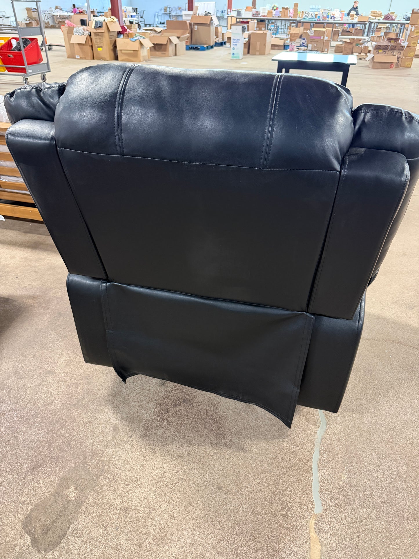 Black Faux Leather Chair - does not recline