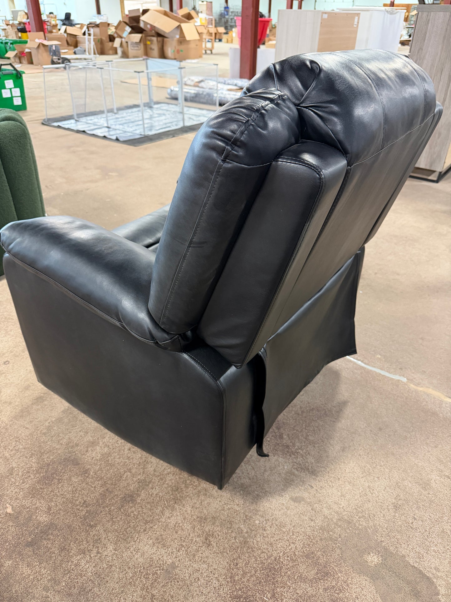 Black Faux Leather Chair - does not recline