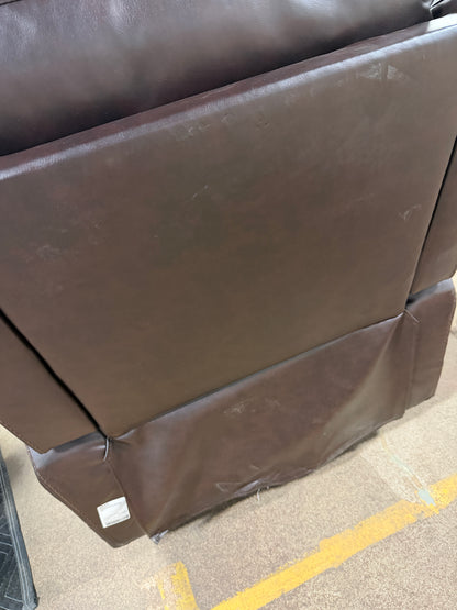 Brown Faux Leather Chair - Does Not Recline