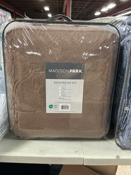 Madison Park Mansfield bedspread set in a brown color size King