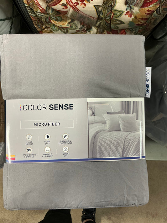Color Sense Microfiber Sheet Set in Cloudy Gray size king