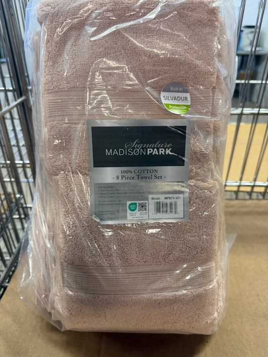 Madison Park Signature 8 pc towel set - blush