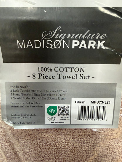 Madison Park Signature 8 pc towel set - blush