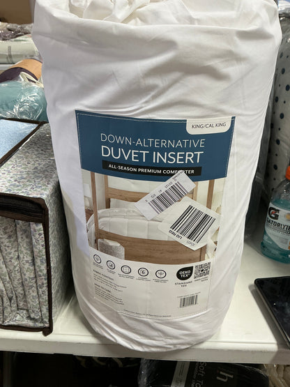 King/Cal King Premium Cooling Down Alternative Duvet Insert made from a cotton-polyester blend.