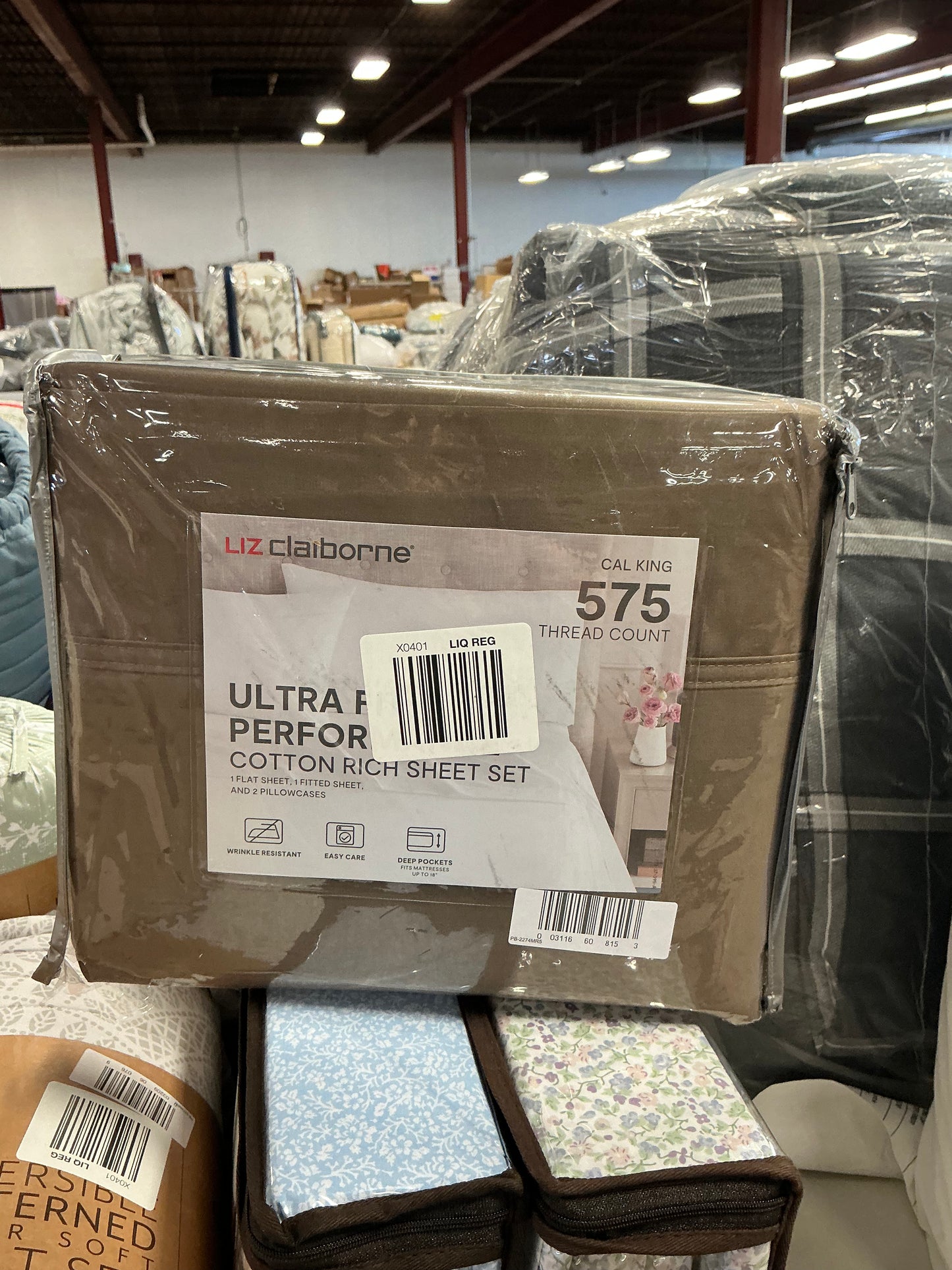 Liz Claiborne Ultra Performance Cotton Rich Sheet Set in California King size.