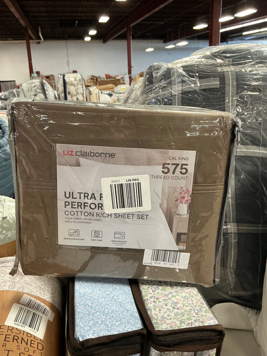 Liz Claiborne Ultra Performance Cotton Rich Sheet Set in California King size.