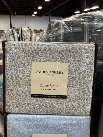 Laura Ashley Cotton Percale King Sheet Set
