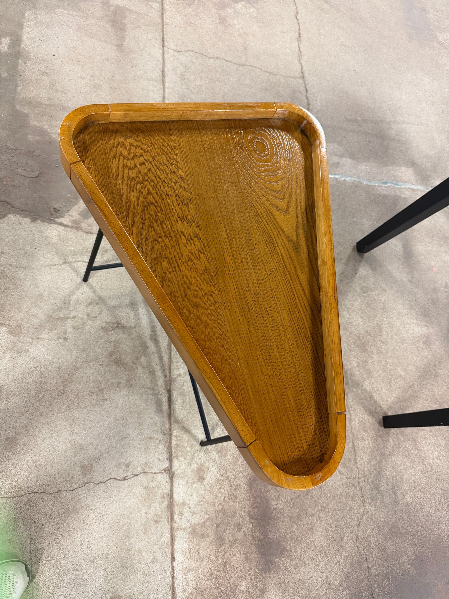 Lunar 27 in. W Golden Brown and Black Triangle MDF Wedge End Table