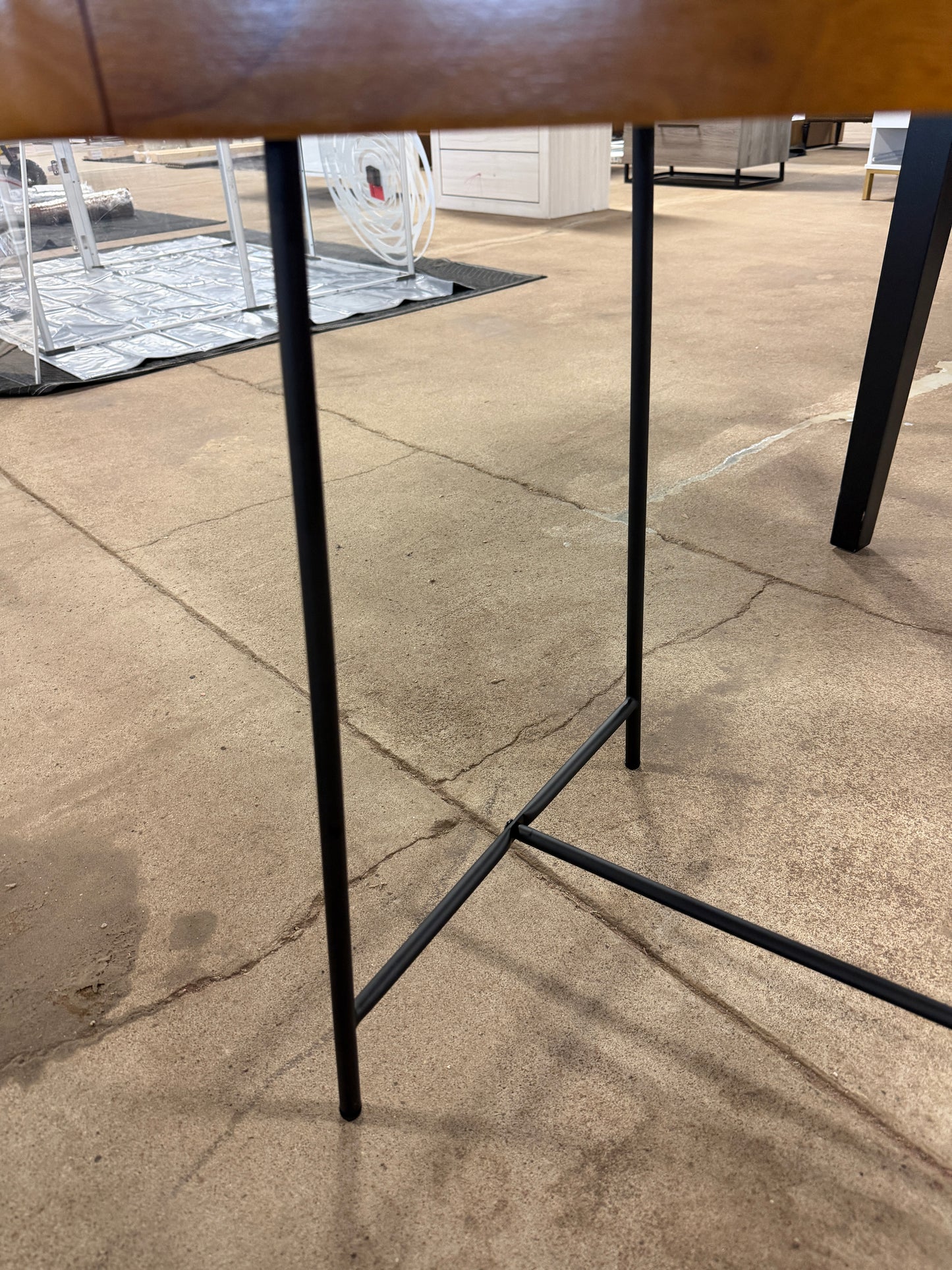 Lunar 27 in. W Golden Brown and Black Triangle MDF Wedge End Table