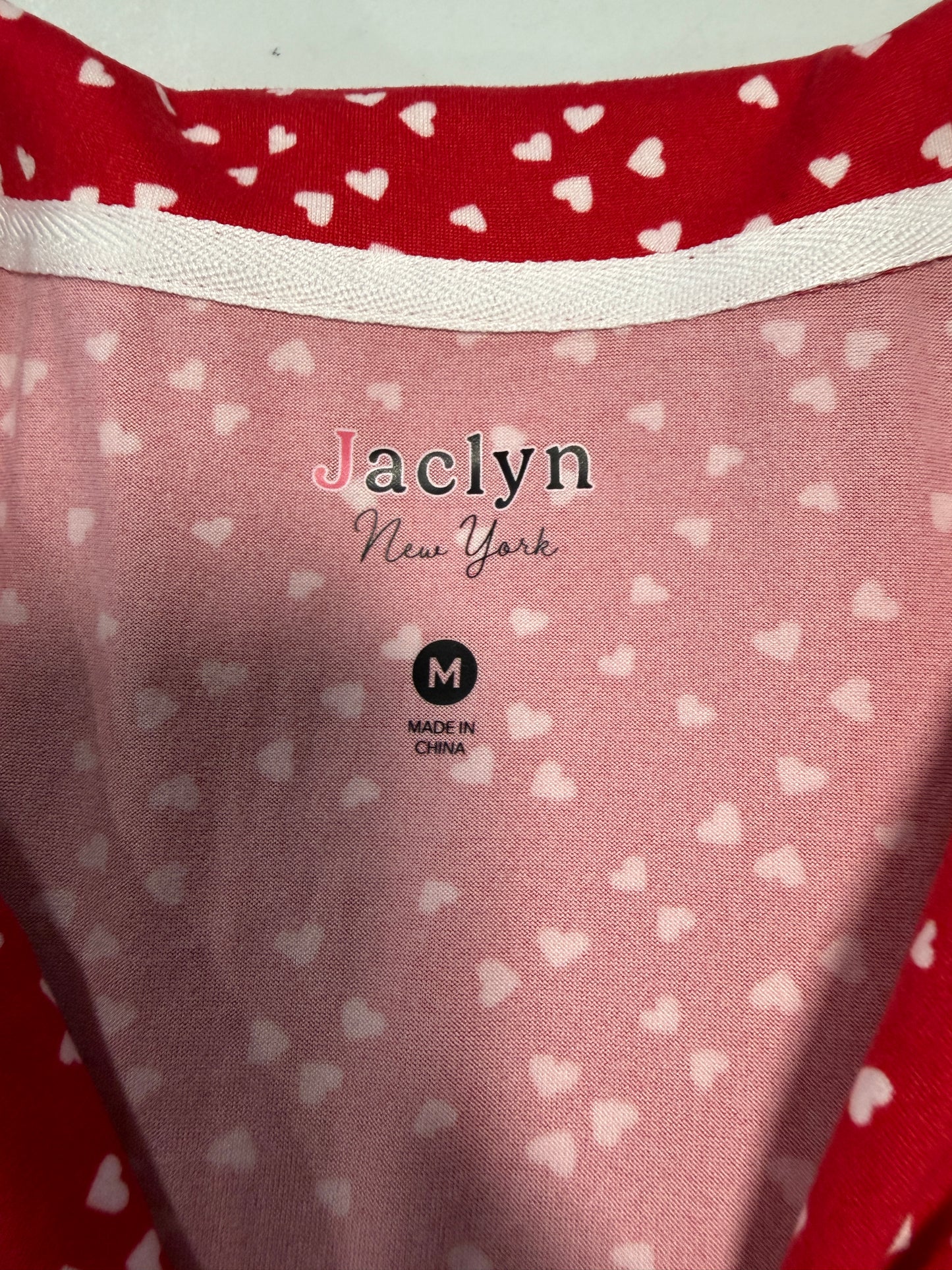 Women’s 2pc Pajama Set Red with white flowers - size Medium