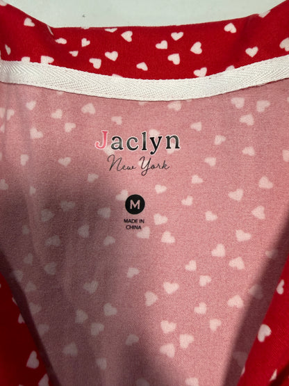 Women’s 2pc Pajama Set Red with white flowers - size Medium