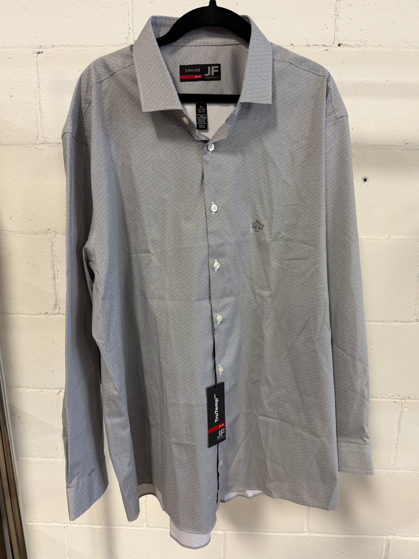 Men’s Slim Stretch JF Button Down - Gray Mini Geo - Size XL