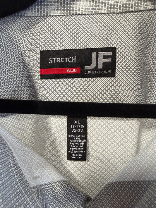 Men’s Slim Stretch JF Button Down - Gray Mini Geo - Size XL