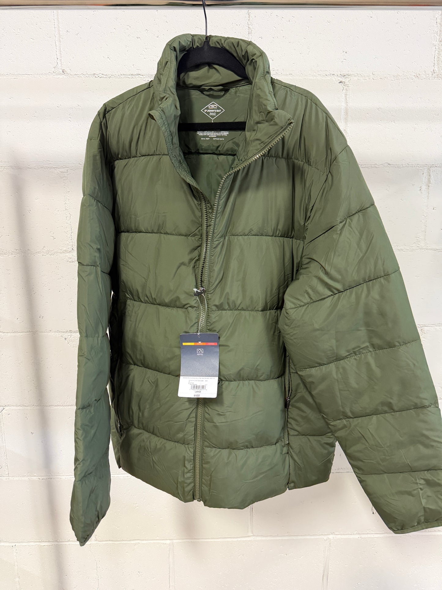 Men’s SJB Puff Jacket - Rich Avocado - Size Large