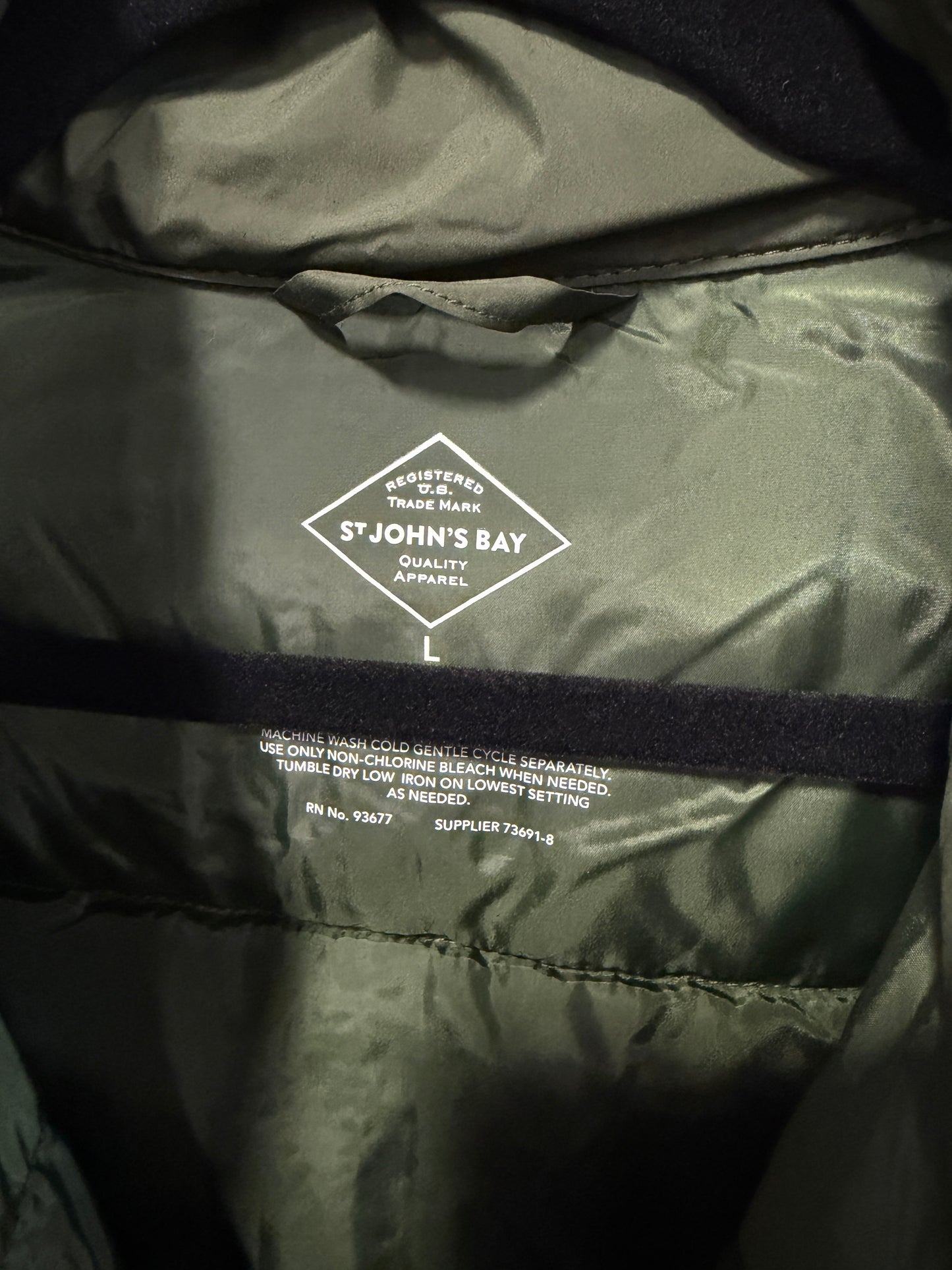 Men’s SJB Puff Jacket - Rich Avocado - Size Large