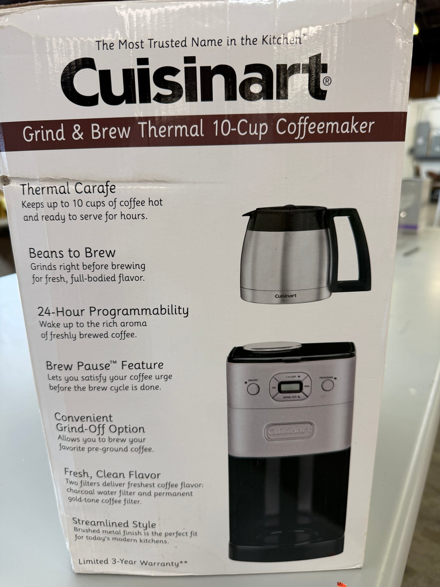Cuisinart Grind & Brew Thermal 10 Cup Coffeemaker
