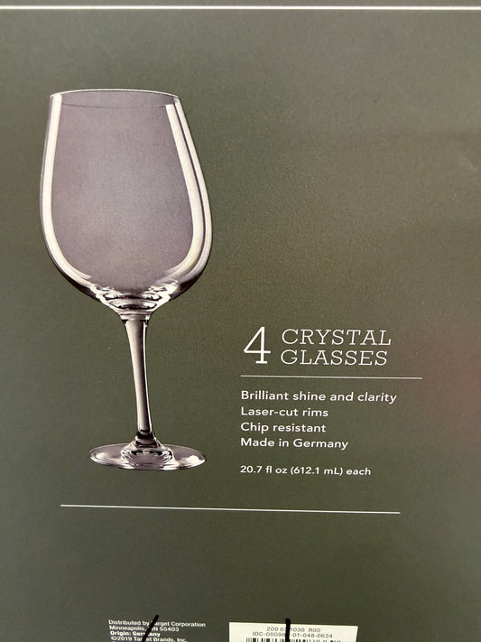 Vienna Crystal Red Wine Glasses 20oz - Set of 4