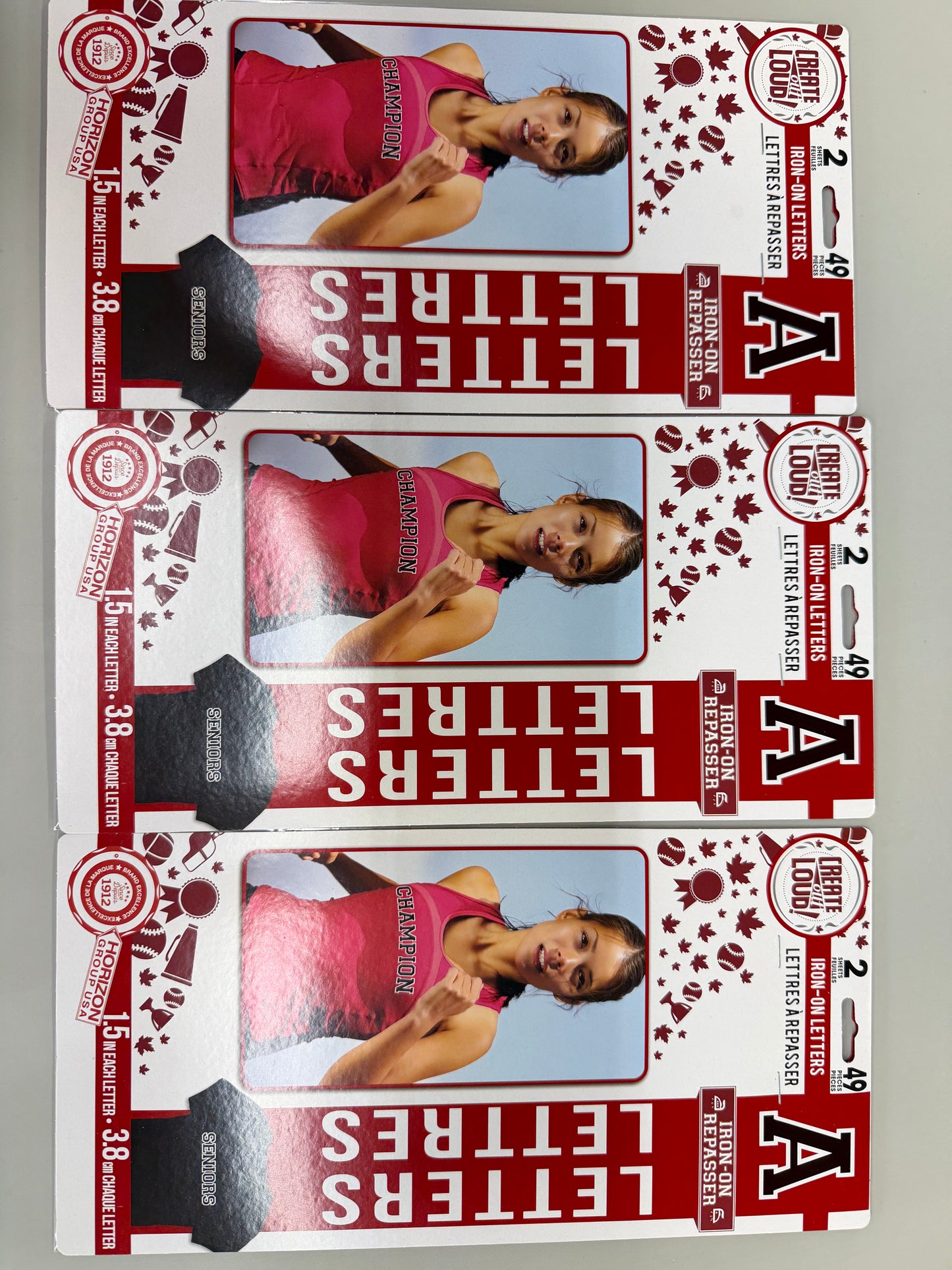 Iron On Letters - 3 Full Sets Per Pack - 147 total stickers per set