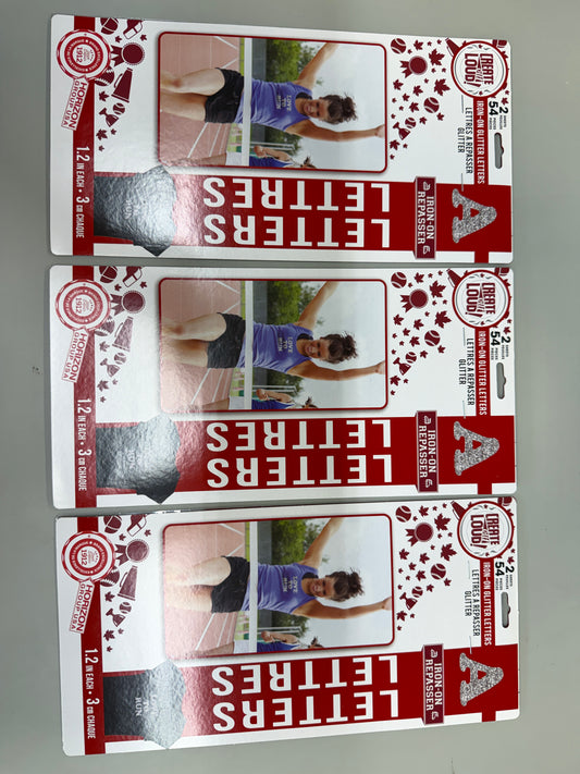Iron On Letters - 3 Full Sets Per Pack - 162 total stickers per set (clearance)