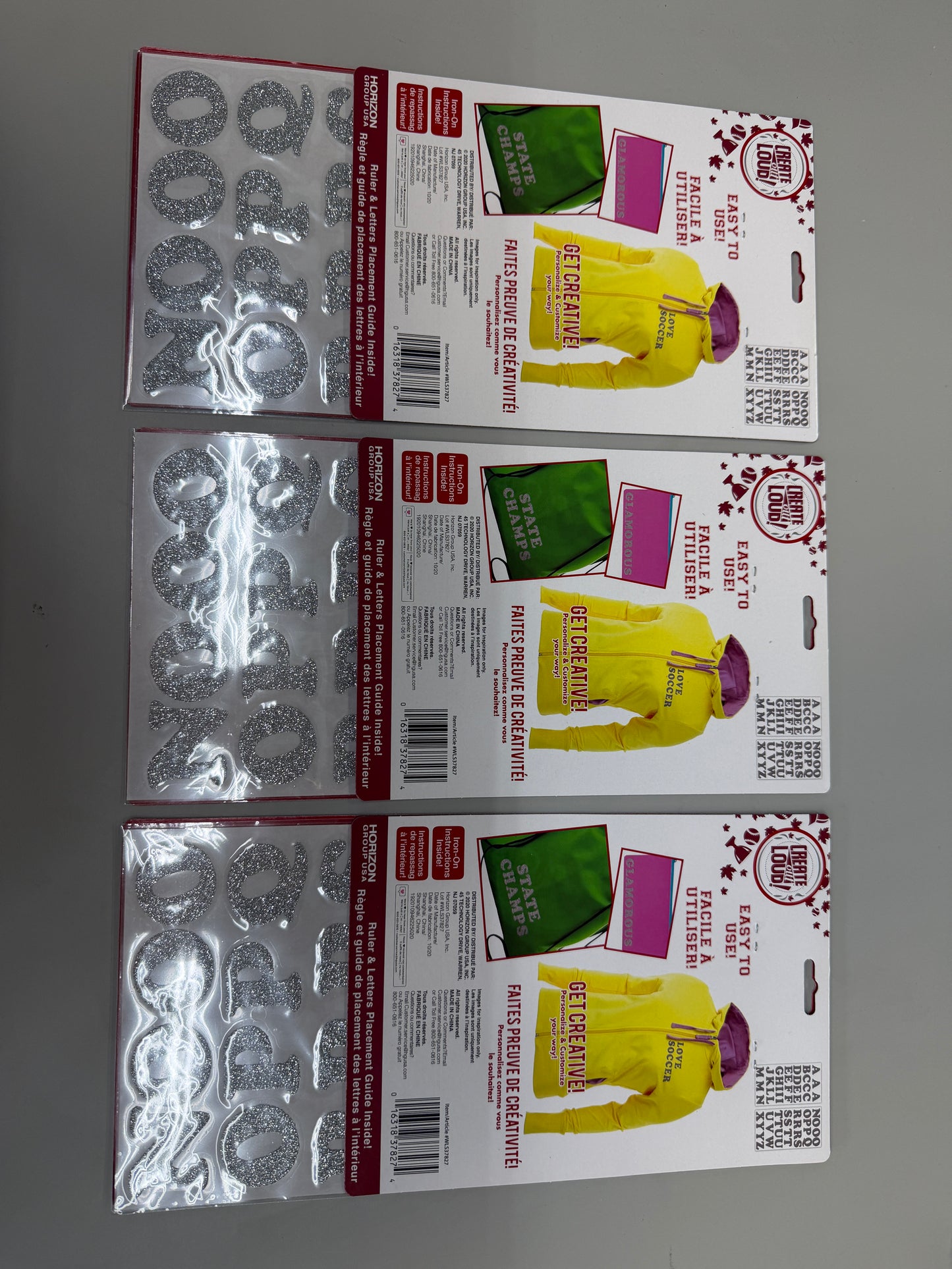 Iron On Letters - 3 Full Sets Per Pack - 162 total stickers per set