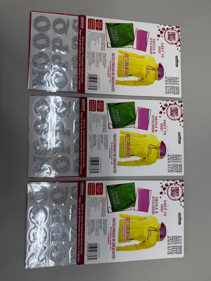 Iron On Letters - 3 Full Sets Per Pack - 162 total stickers per set