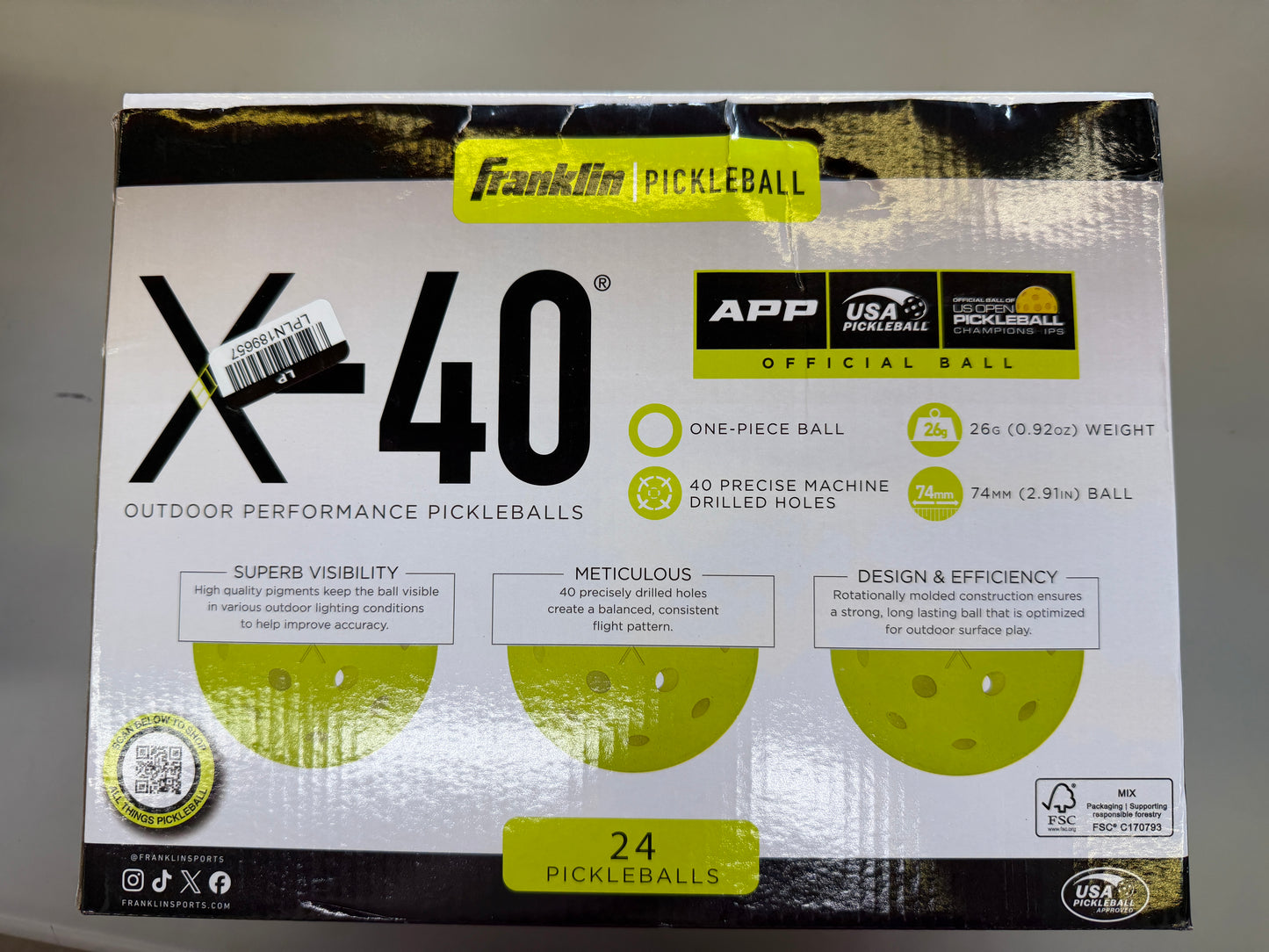 Franklin Outdoor Performance X-40 Pickleball Set - 24 ball pack
