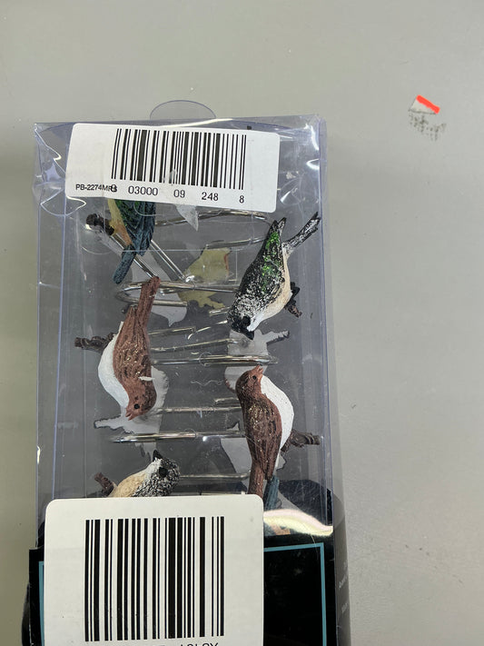 Thrifty 70- Avanti Love Nest 12 Shower Curtain Hooks, never used only two birds are damaged-one has a broken beak and tail & the other just the tail- As is- Final sale- No return