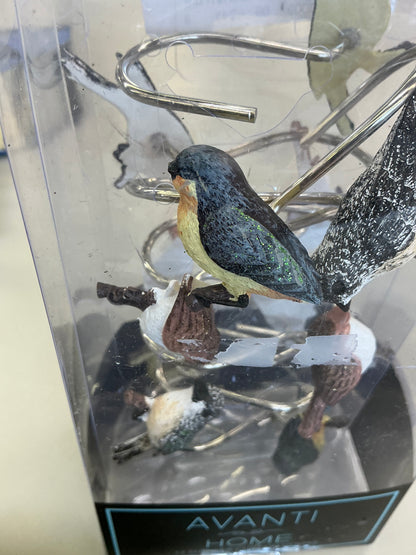 Thrifty 70- Avanti Love Nest 12 Shower Curtain Hooks, never used only two birds are damaged-one has a broken beak and tail & the other just the tail- As is- Final sale- No return