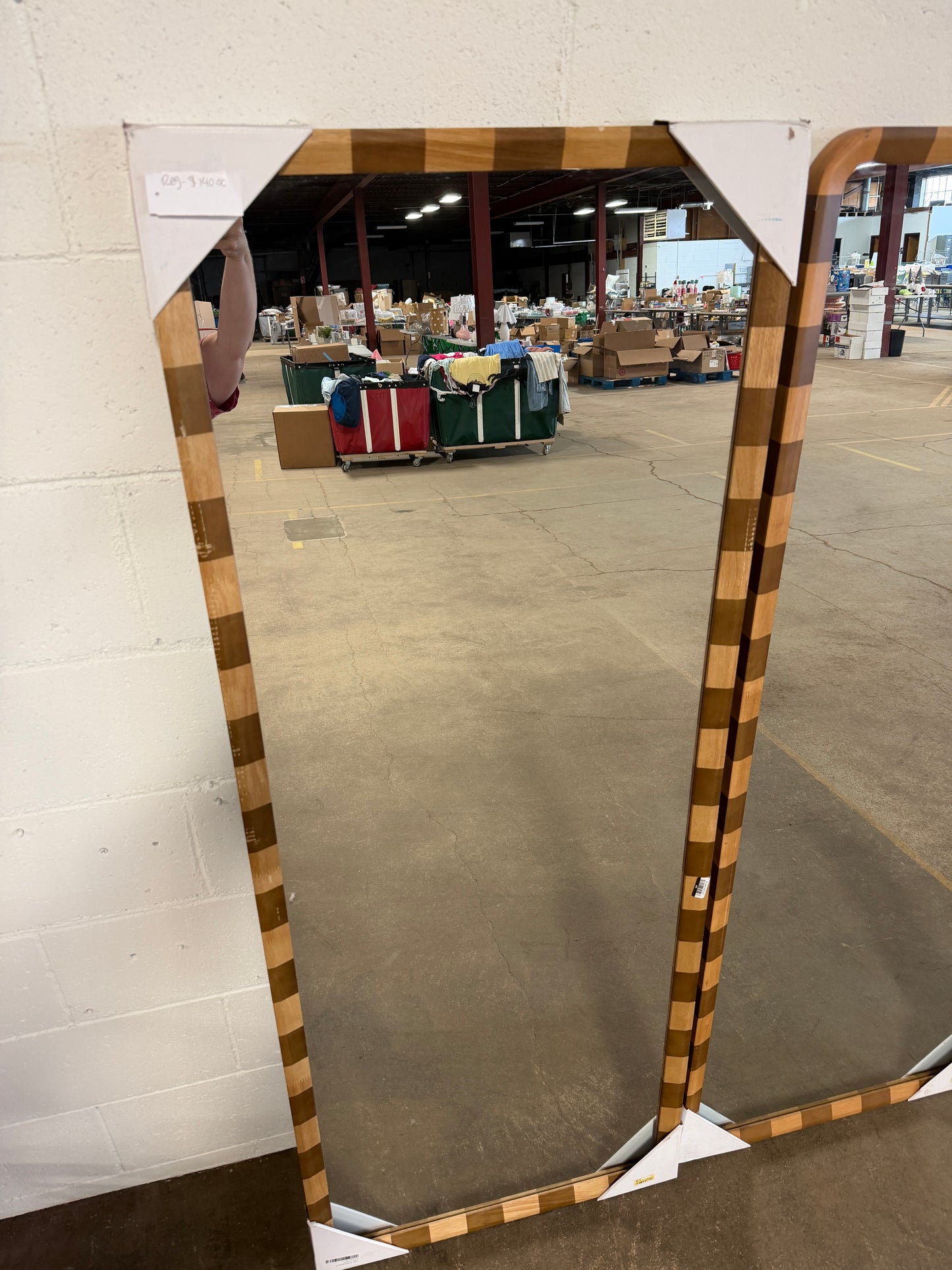 25"x65" Striped Floor Mirror -