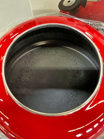 Thrifty 70- Le Creuset Enameled Steel 1.7-quart Cerise Whistling Tea Kettle- Open box- Used (see picture)- As is- Final sale- No return
