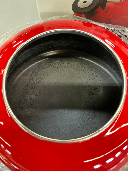 Thrifty 70- Le Creuset Enameled Steel 1.7-quart Cerise Whistling Tea Kettle- Open box- Used (see picture)- As is- Final sale- No return