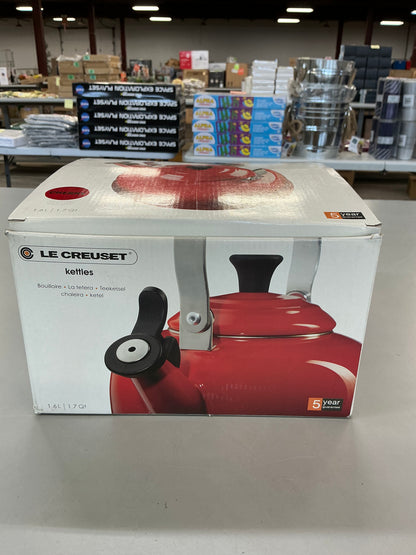 Thrifty 70- Le Creuset Enameled Steel 1.7-quart Cerise Whistling Tea Kettle- Open box- Used (see picture)- As is- Final sale- No return