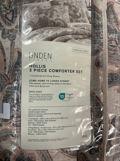 Linden Street Hollis 3-pc. Paisley Comforter Set King/Cal king