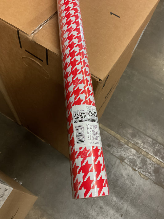 Christmas Roll Wrap Houndstooth (35 sq ft)
