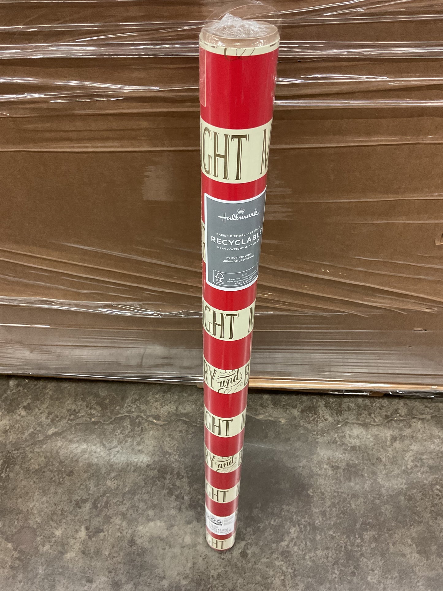 Christmas Roll Wrap Merry Stripes (35 sq ft)