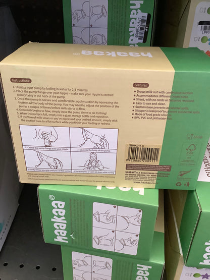 haakaa Breast Pump with Suction Base and Orange Flower Stopper - 5oz