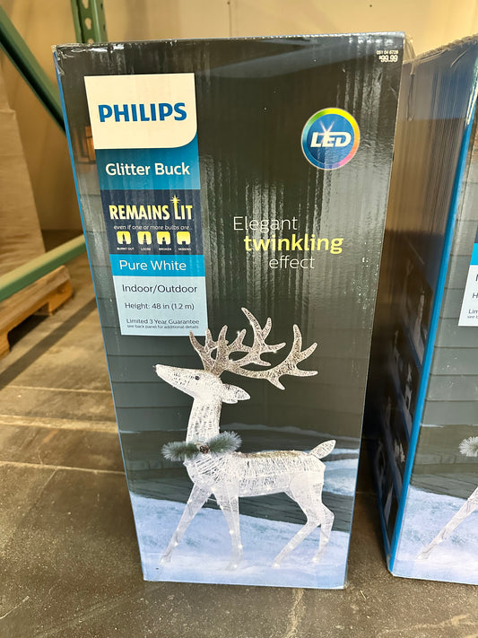 Christmas Lighted 48” Glitter Buck