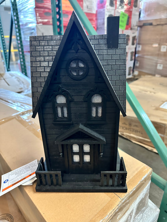 Halloween Lit Wooden Haunted House