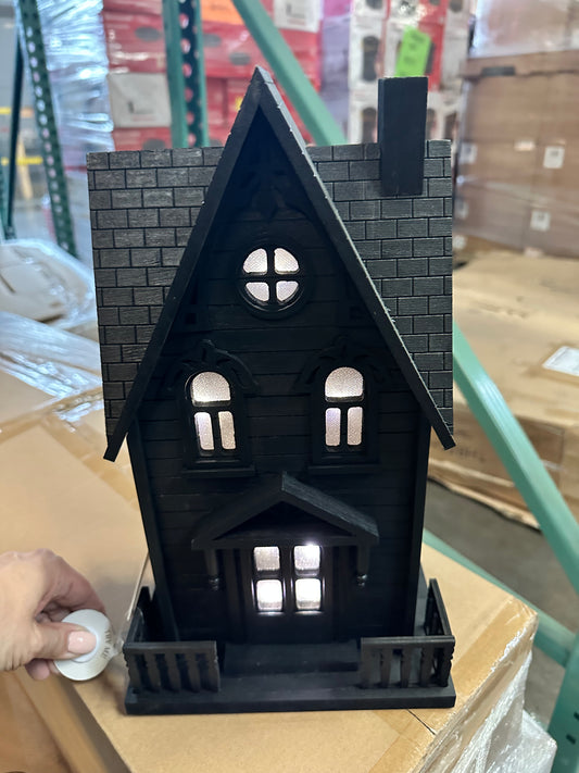 Halloween Lit Wooden Haunted House