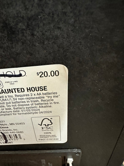 CLEARANCE- Halloween Lit Wooden Haunted House (AS IS)