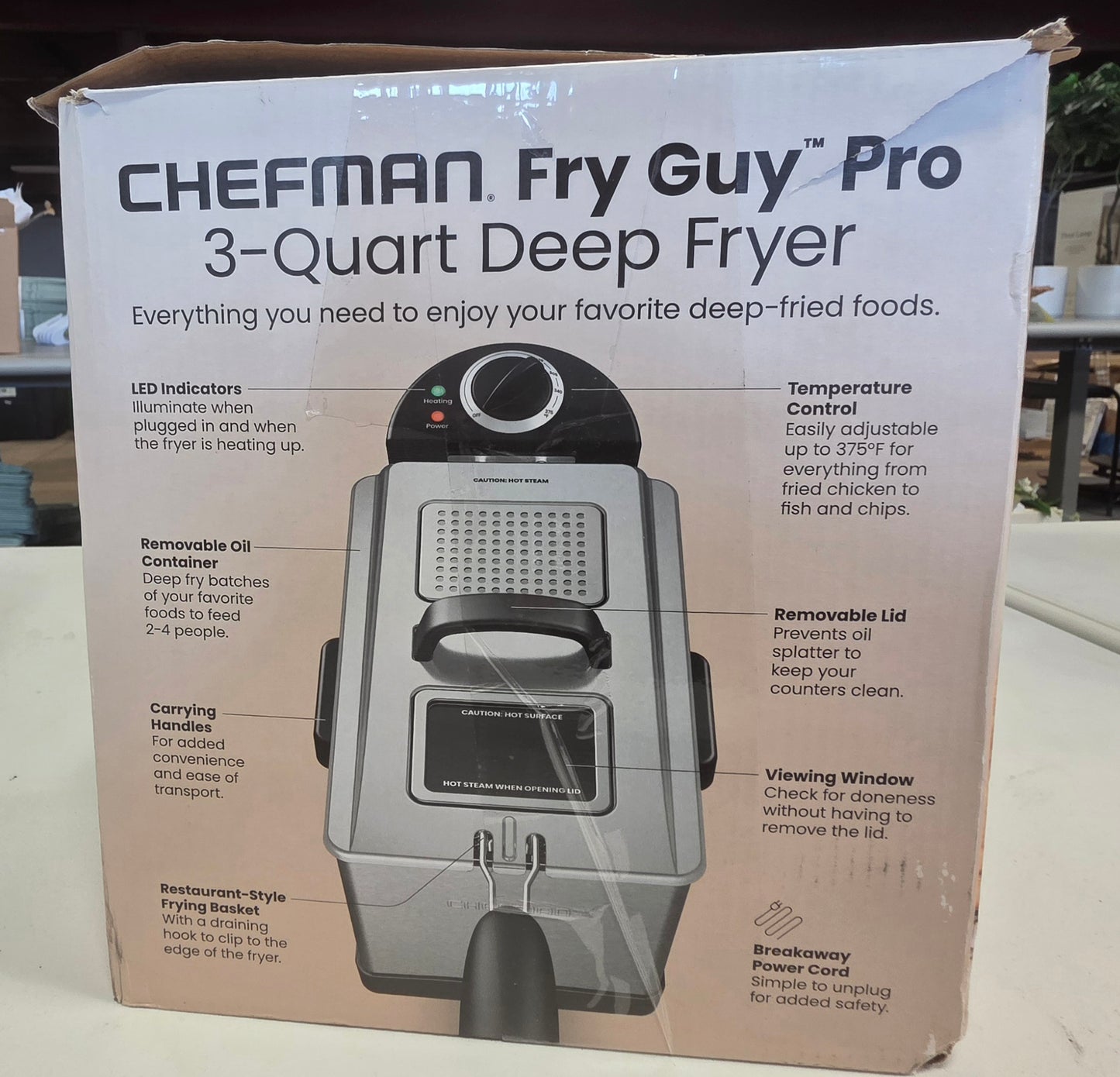 Chefman 3.2qt Stainless Steel Deep Fryer OPEN DAMAGED BOX PICKUP ONLY