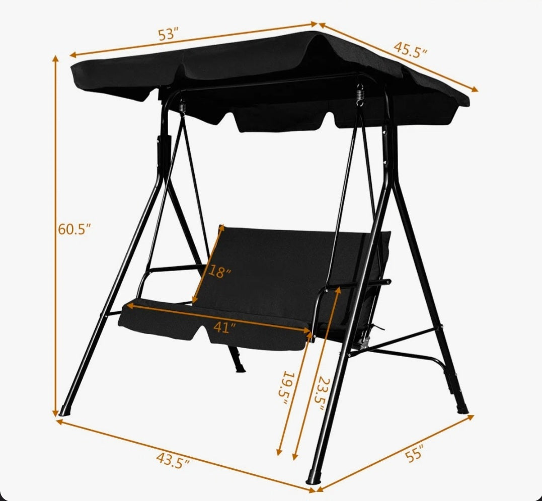 2 Person Porch Swing with Canopy PICKUP ONLY