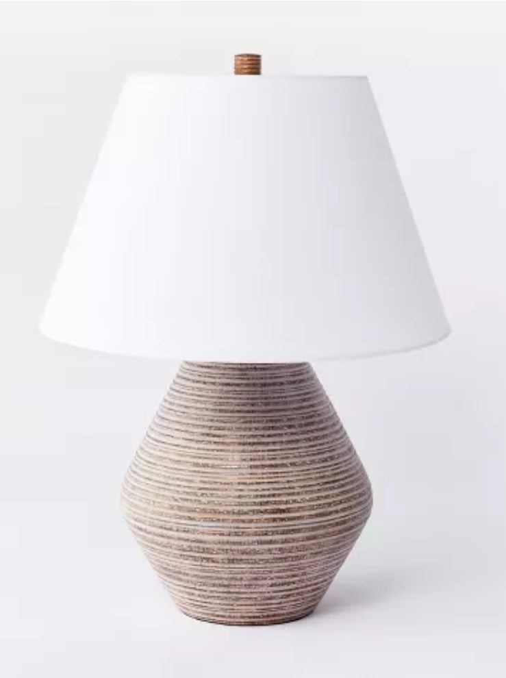 23"x17" Assembled Resin Table Lamp Tan