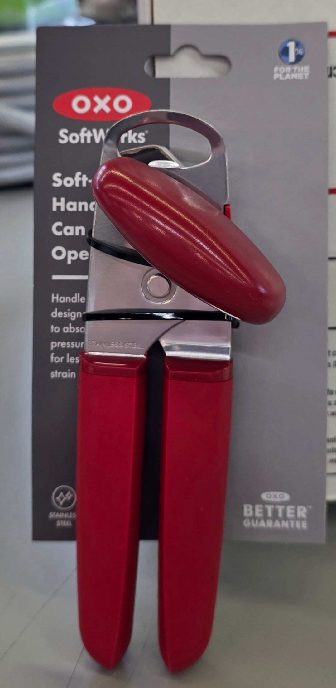 OXO Stainless Steel Soft Handle Manual Can Opener Red
