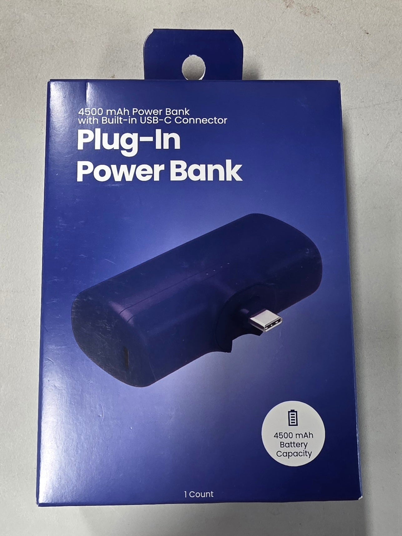 GEMS 4500mAh Plug in Power Bank - Blue