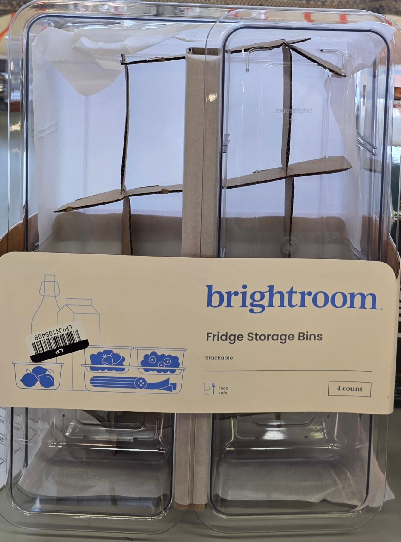 Brightroom 4pc Fridge Storage Bins Stackable