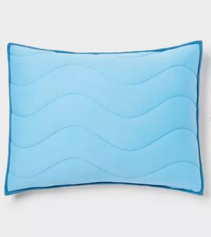 Twin Jersey Wave Kids' Comforter Set Blue